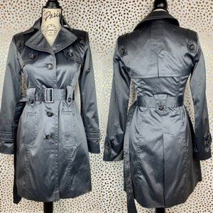 Jessica Simpson Satin Gray Trench Coat